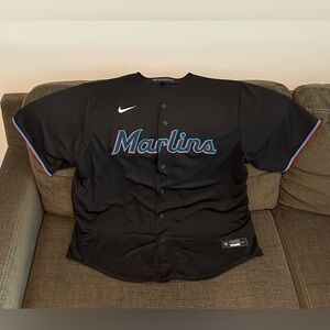 Nike Authentic Miami Marlins Luis Arraez MLB Baseball Black Jersey Men’s Sz: XXL